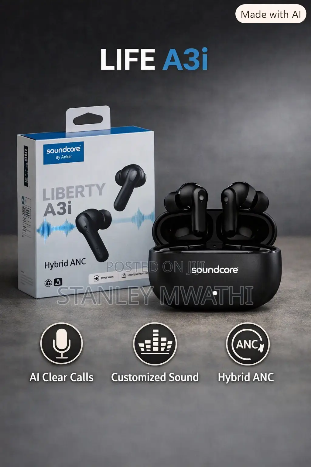 Anker Soundcore True Wireless Bluetooth Earbuds - New