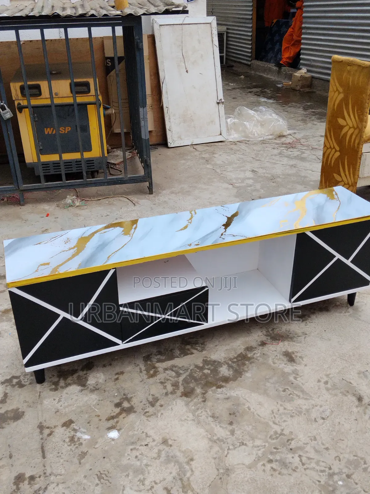 5FT Modern Executive TV Stand With Marble Finish