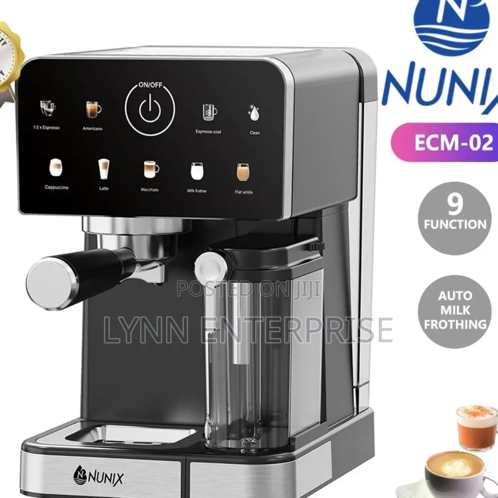 Nunix Espresso Coffee Machine, Automatic Milk Frother, Touch Control