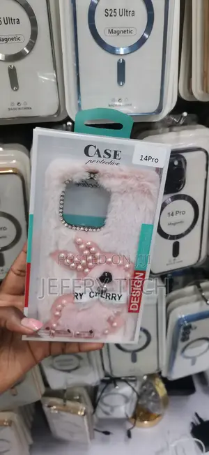 Pink Fluffy Plush Bunny Phone Case Compatible With the iPhone 14 Pro