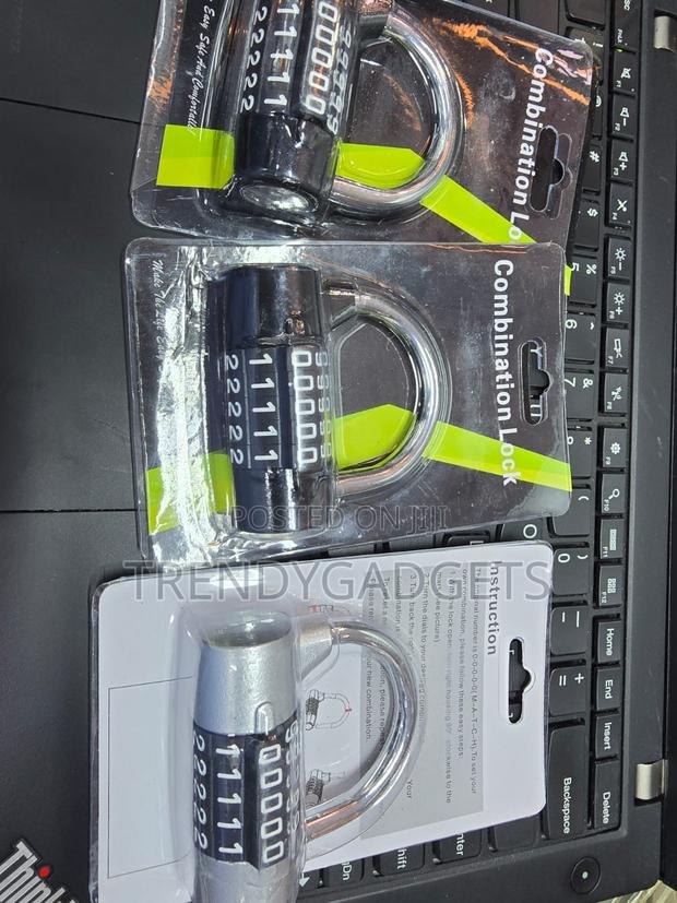 Five Digit Number Lock With Resettable Code and Strong Shackle - thumbnail 3