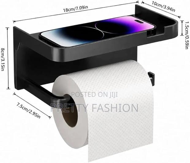 Wall Adhesive Plastic Shelf Tissue Phone Holder