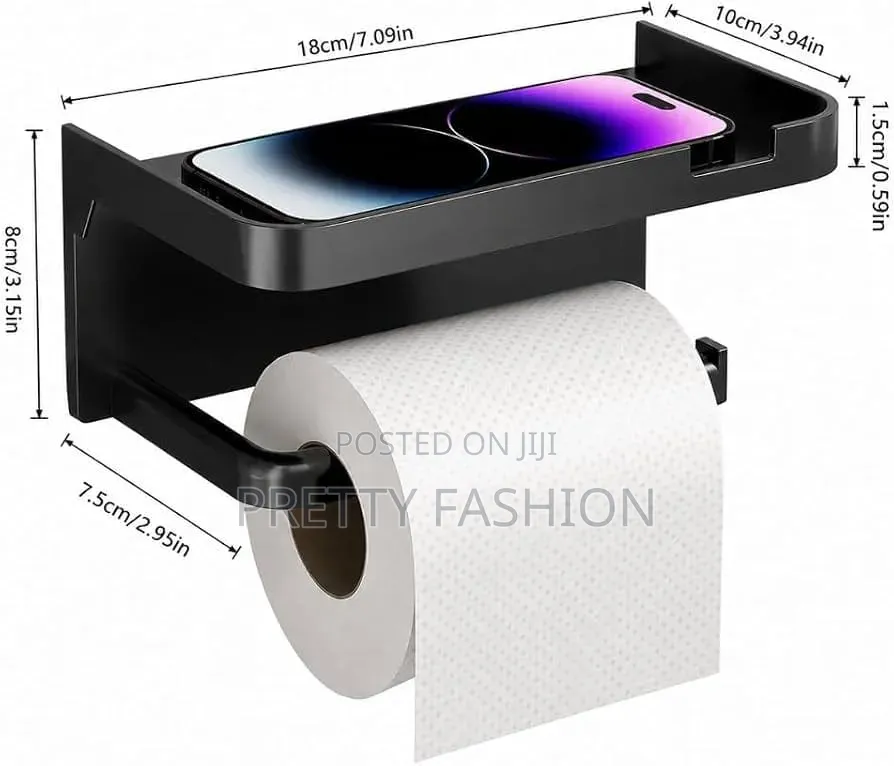 Wall Adhesive Plastic Shelf Tissue Phone Holder