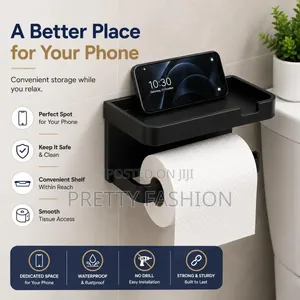 Wall Adhesive Plastic Shelf Tissue Phone Holder