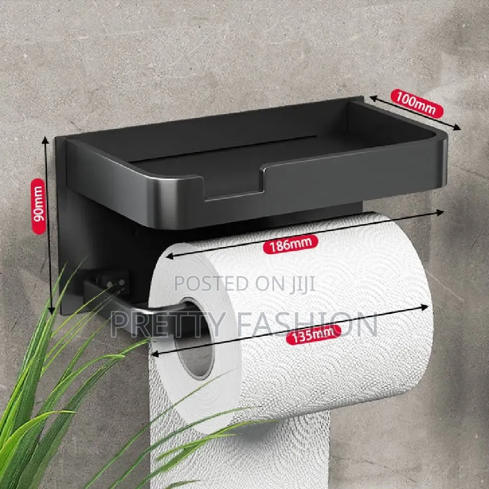 Wall Adhesive Plastic Shelf Tissue Phone Holder