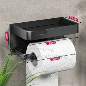 Wall Adhesive Plastic Shelf Tissue Phone Holder