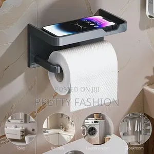Wall Adhesive Plastic Shelf Tissue Phone Holder