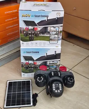 WIFI 3 LENS Solar Powered ALL PTZ AOV AI Smart Camera With Loud Alarm