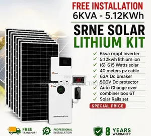 6KVA - 5kwh Lithium - (6)615W Bifacial Solar - Free Installation