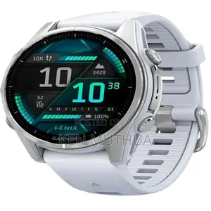 Garmin Fenix 8 43mm Amoled Siver With Whitestone Silicone Band