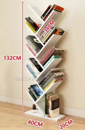 8 Tier Home Office Vertical Wooden Bookshelf