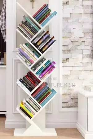 8 Tier Home Office Vertical Wooden Bookshelf