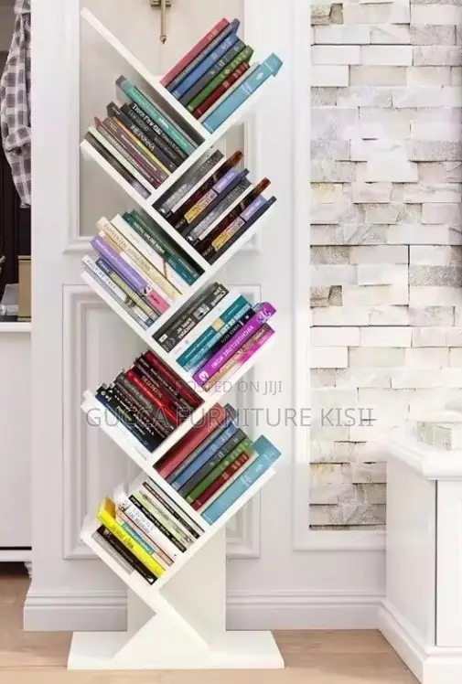8 Tier Home Office Vertical Wooden Bookshelf