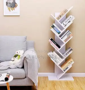 8 Tier Home Office Vertical Wooden Bookshelf