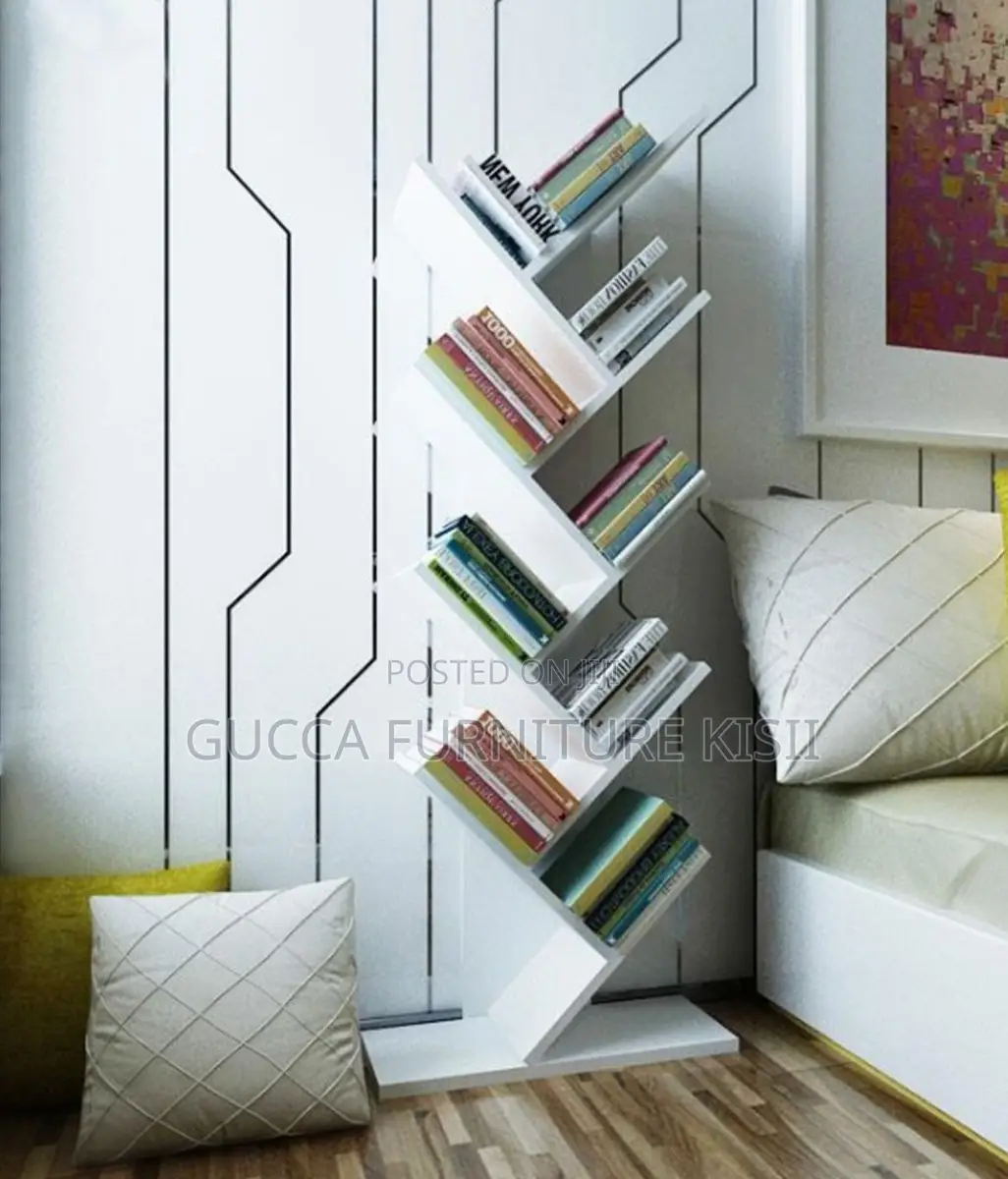 8 Tier Home Office Vertical Wooden Bookshelf