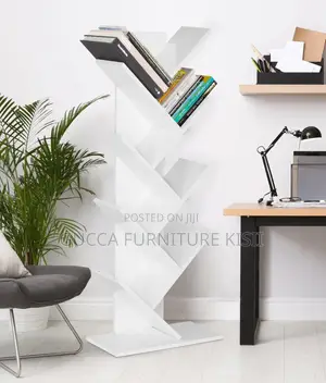 8 Tier Home Office Vertical Wooden Bookshelf