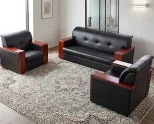 Leather Reception Sofa Set – Stylish Office & Business Lounge Seating
