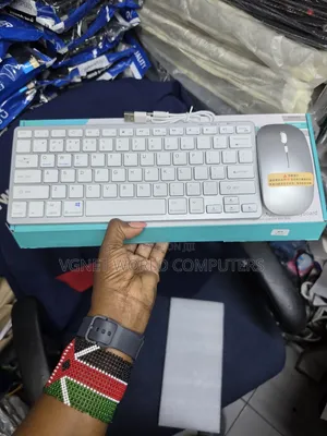 White Bluetooth Keyboard and Mouse Set Slim Rechargeable