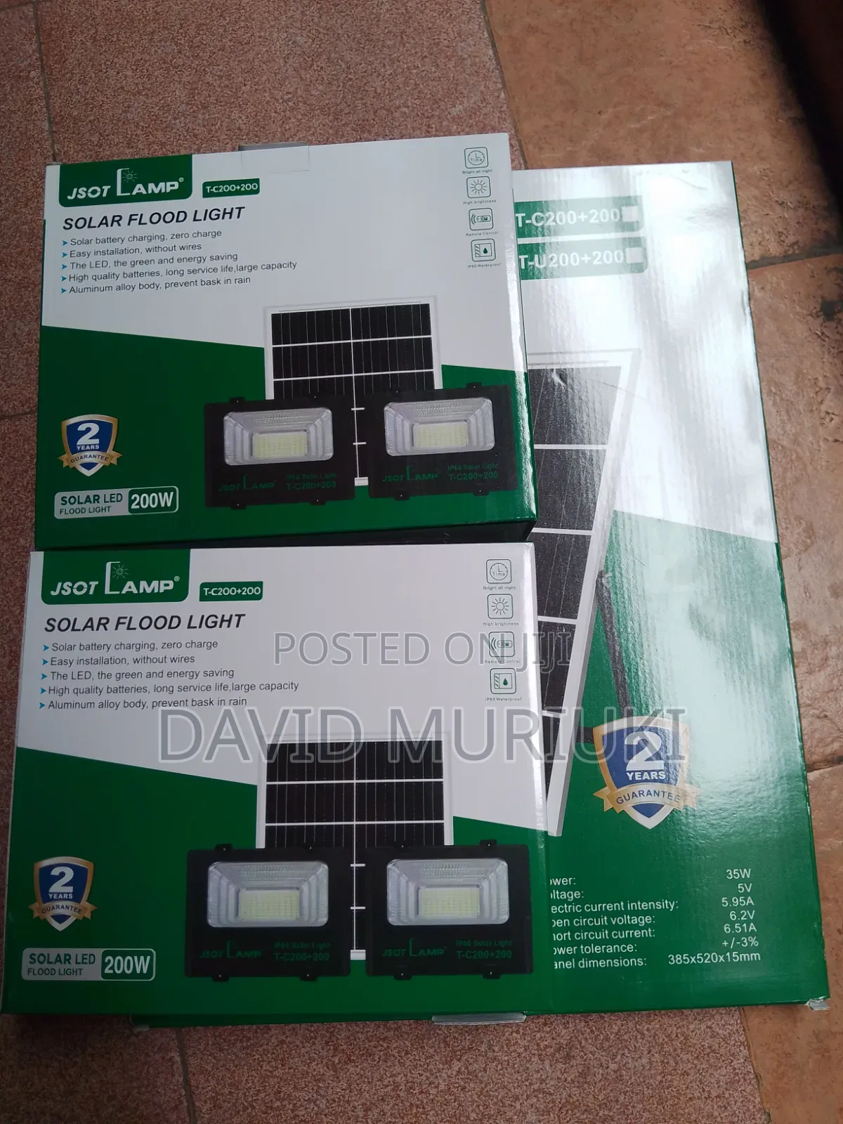 JSOT 300W + 300W Outdoor Solar Floodlight With Solar Panel.