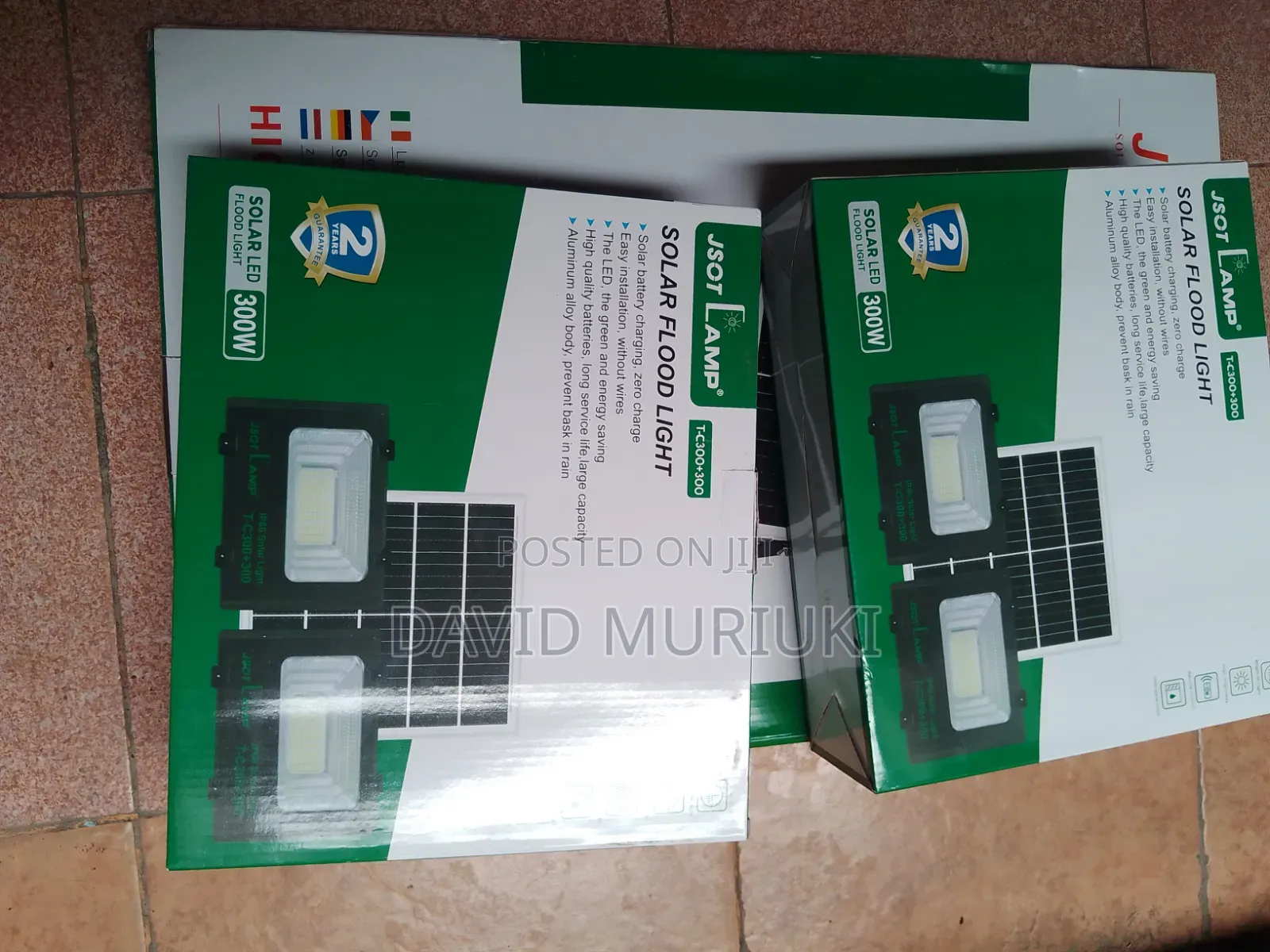 JSOT 300W + 300W Outdoor Solar Floodlight With Solar Panel.