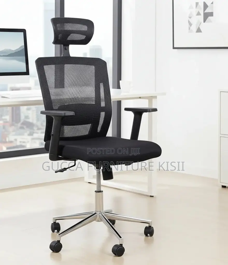 Rotatable Mesh Ergonomic Chair With Adjustable Lumbar Support