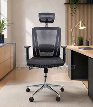 Rotatable Mesh Ergonomic Chair With Adjustable Lumbar Support