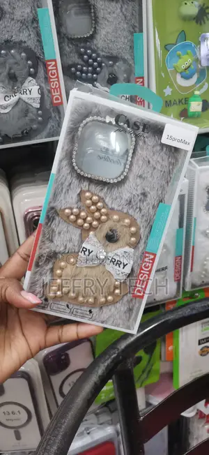 Fluffy Plush Bunny Case With Pearl Bead and Bow for iPhone 15 Pro Max