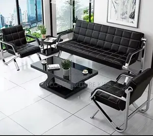 5 Seater Modern Leather Loveseat Office Sofa Set