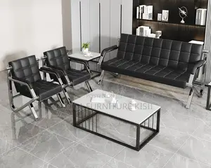 5 Seater Modern Leather Loveseat Office Sofa Set