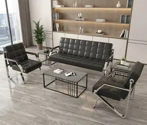 5 Seater Modern Leather Loveseat Office Sofa Set
