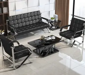5 Seater Modern Leather Loveseat Office Sofa Set