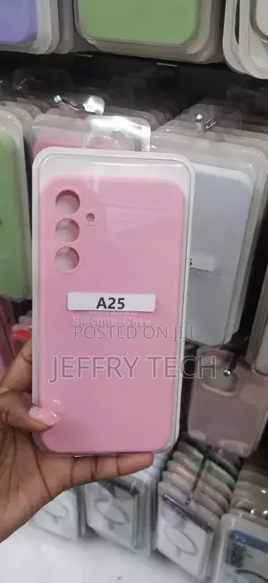 Light Pink Silicone Phone Case Labeled for the Samsung Galaxy A25