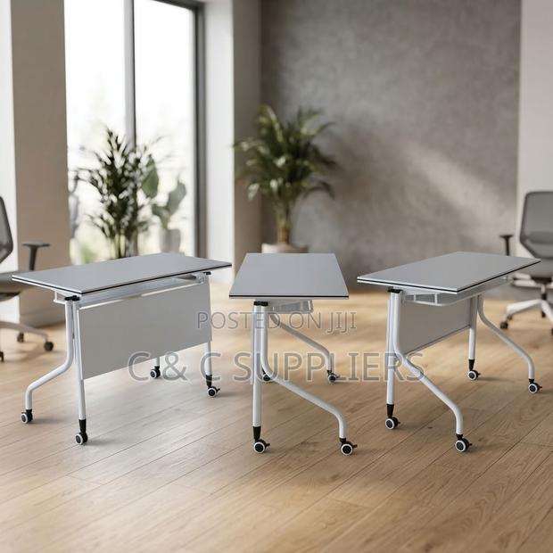 White Folding Movable Writing Desk-120cm - thumbnail 9