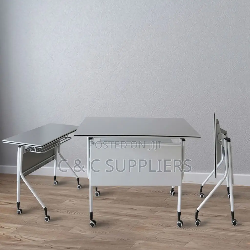 White Folding Movable Writing Desk-120cm