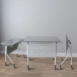 White Folding Movable Writing Desk-120cm