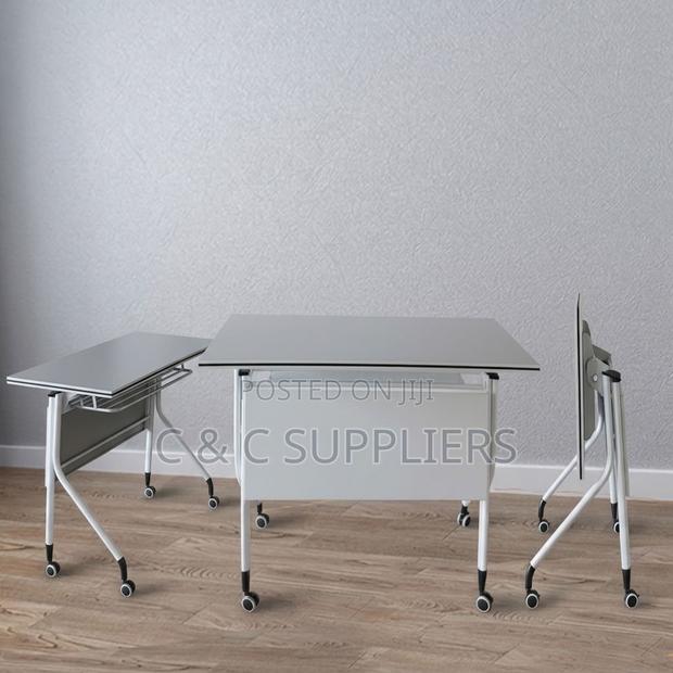 White Folding Movable Writing Desk-120cm - thumbnail 4