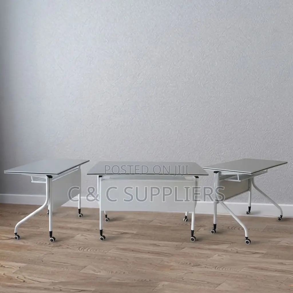 White Folding Movable Writing Desk-120cm