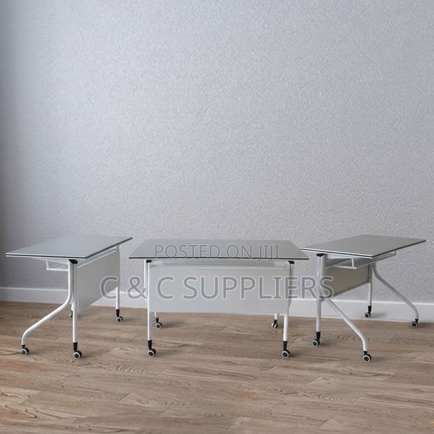 White Folding Movable Writing Desk-120cm - thumbnail 5
