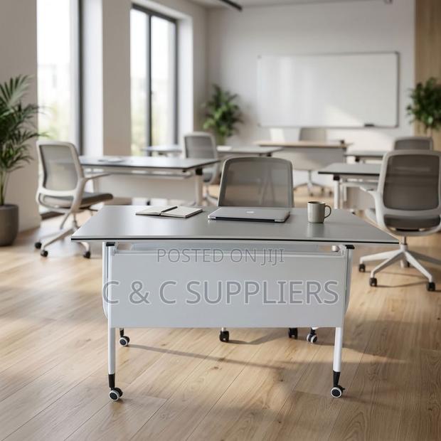 White Folding Movable Writing Desk-120cm - thumbnail 14