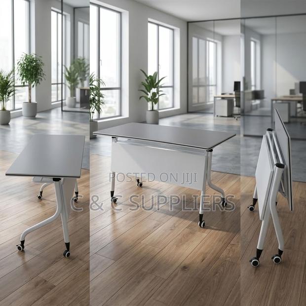 White Folding Movable Writing Desk-120cm - thumbnail 8