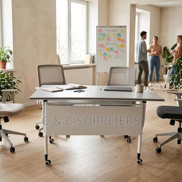 White Folding Movable Writing Desk-120cm - thumbnail 12
