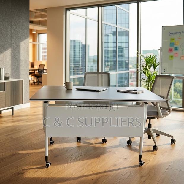 White Folding Movable Writing Desk-120cm - main view