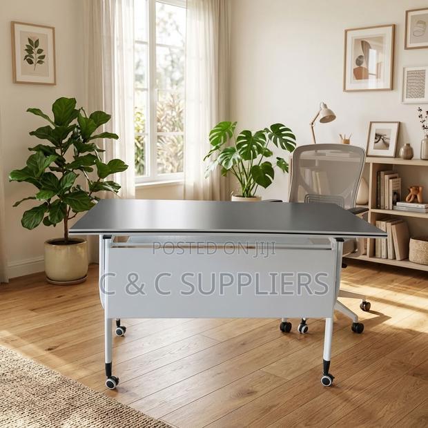 White Folding Movable Writing Desk-120cm - thumbnail 11
