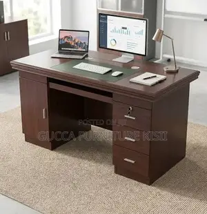 Mahogany Laminated 120cm Clerical Office Desk