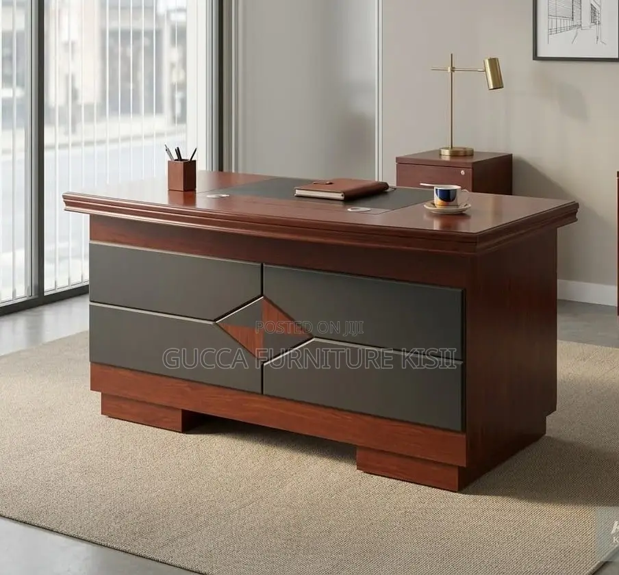 Mahogany Laminated 120cm Clerical Office Desk