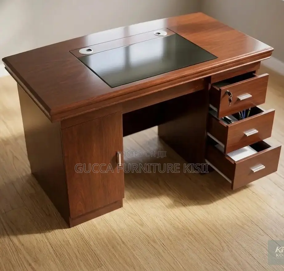 Mahogany Laminated 120cm Clerical Office Desk