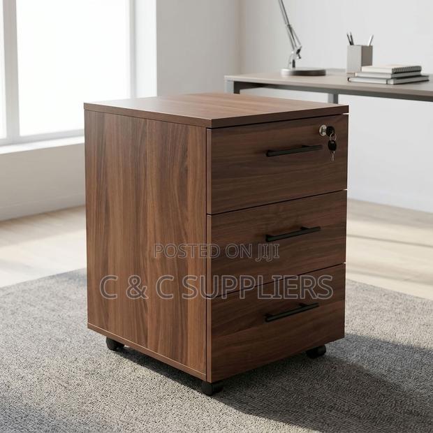 3-Drawer Brown Movable Cabinet. - thumbnail 4