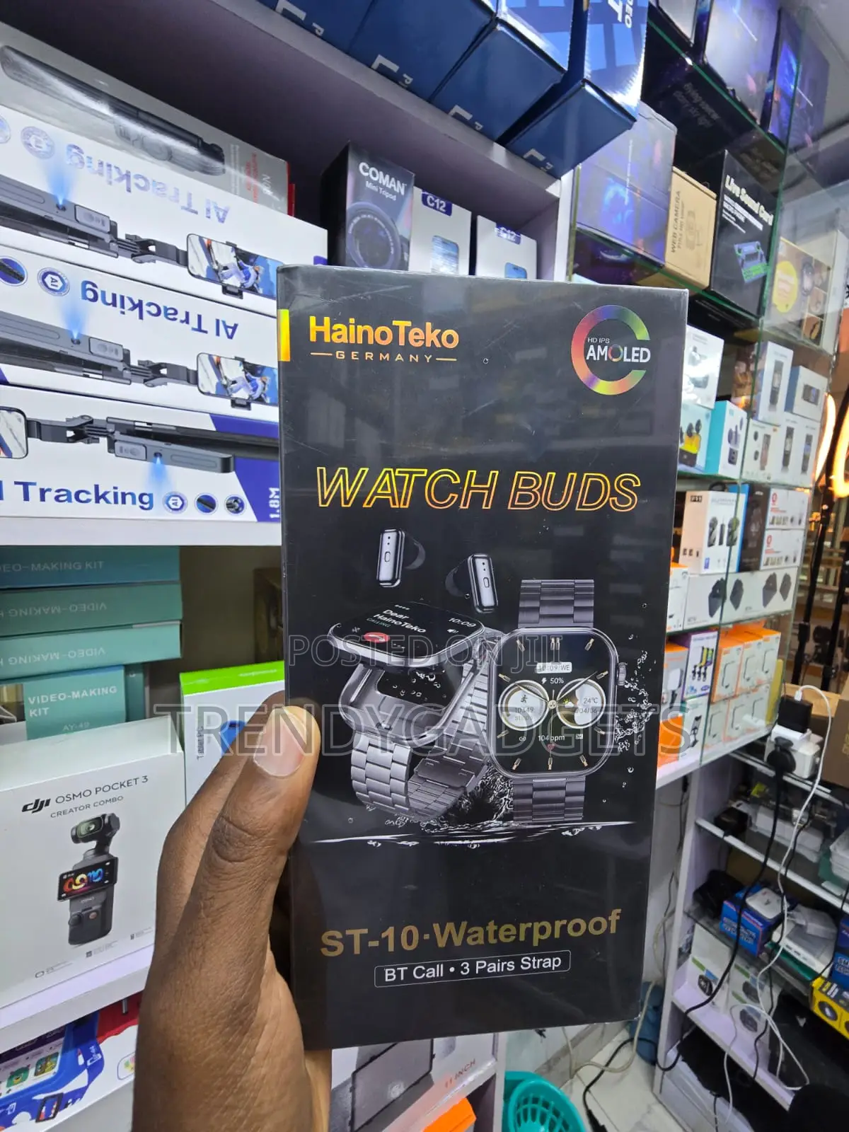 ST-10 Smart Watch With TWS Earbuds and 3 Interchangeable Straps