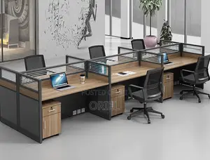 6-User Modular Office Workstation – Modern Team Desk System
