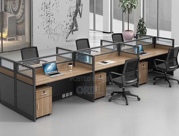 6-User Modular Office Workstation – Modern Team Desk System - main view